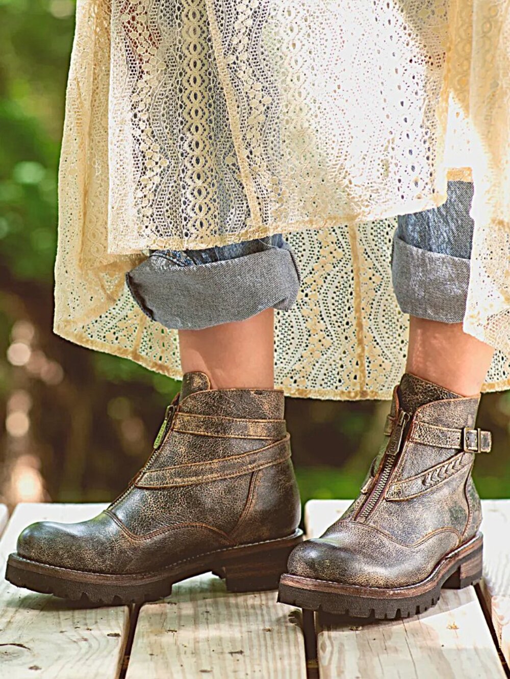 BED/STU Dessa Booties -Black Rustic-